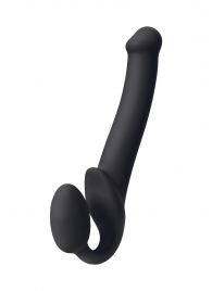 Черный безремневой страпон Silicone Bendable Strap-On M - Strap-on-me - купить с доставкой в Майкопе