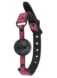 Черно-розовый кляп-шарик с отверстиями BALL GAG - Dream Toys - купить с доставкой в Майкопе