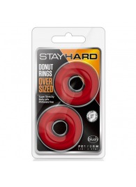 Набор из 2 красных эрекционных колец DONUT RINGS OVERSIZED - Blush Novelties - в Майкопе купить с доставкой