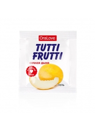 Пробник гель-смазки Tutti-frutti со вкусом сочной дыни - 4 гр. - Биоритм - купить с доставкой в Майкопе