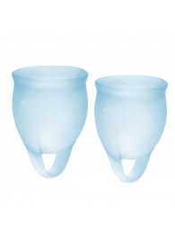 Набор голубых менструальных чаш Feel confident Menstrual Cup - Satisfyer - купить с доставкой в Майкопе