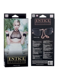 Черные мягкие наручники Entice French Cuffs с цепью - California Exotic Novelties - купить с доставкой в Майкопе