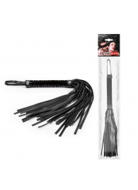 Черная гладкая плеть-флоггер с ручкой - 40 см. - Notabu - купить с доставкой в Майкопе