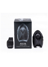 Темно-серый инновационный мужской осциллятор PULSE SOLO LUX с пультом ДУ - Hot Octopuss - в Майкопе купить с доставкой