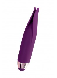 Фиолетовый клиторальный вибростимулятор FLO - 18,5 см. - ToyFa