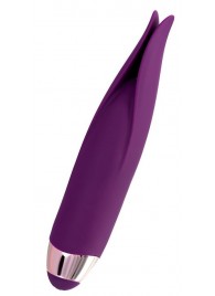 Фиолетовый клиторальный вибростимулятор FLO - 18,5 см. - ToyFa