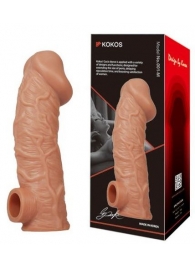 Телесная насадка на фаллос с фиксацией мошонки EXTREME SLEEVE - 15,6 см. - KOKOS - в Майкопе купить с доставкой