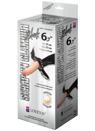 Пояс-трусики с насадкой Glamour - 17 см. - LOVETOY (А-Полимер) - купить с доставкой в Майкопе