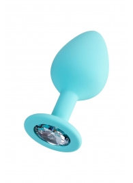 Мятная анальная втулка Brilliant с прозрачным кристаллом - 8 см. - ToyFa - купить с доставкой в Майкопе