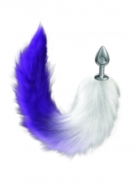 Серебристая анальная пробка с фиолетовым хвостом Galaxy - Lola Games - купить с доставкой в Майкопе