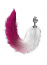 Серебристая анальная пробка с розовым хвостом Starlit - Lola Games - купить с доставкой в Майкопе