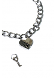 Серебристый ошейник Embrace с ключиком - Lola Games - купить с доставкой в Майкопе