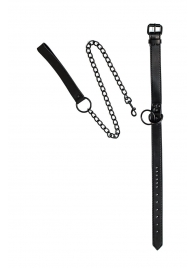 Черный ошейник Sin с поводком - Lola Games - купить с доставкой в Майкопе