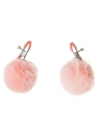 Зажимы на соски Angelic с розовыми меховыми шариками - Lola Games - купить с доставкой в Майкопе