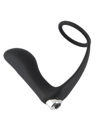 Черное эрекционное кольцо с анальной вибропробкой Vibrating Ring   Plug - Orion - в Майкопе купить с доставкой