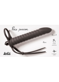 Черная вибронасадка для двойного проникновения Rori - 17 см. - Lola Games - купить с доставкой в Майкопе