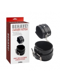 Черные оковы на ноги Obey Me Leather Ankle Cuffs - Chisa - купить с доставкой в Майкопе