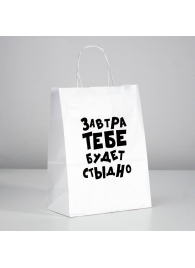 Подарочный пакет  Завтра тебе будет стыдно  - 30 х 24 см. - UPAK LAND - купить с доставкой в Майкопе