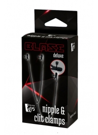 Черные зажимы на соски и клитор на цепочке DELUXE NIPPLE   CLIT CLAMPS - Dream Toys - купить с доставкой в Майкопе
