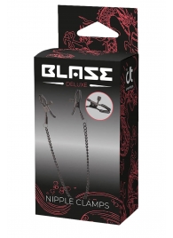Черные зажимы на соски на цепочке BLAZE DELUXE NIPPLE CLAMPS - Dream Toys - купить с доставкой в Майкопе