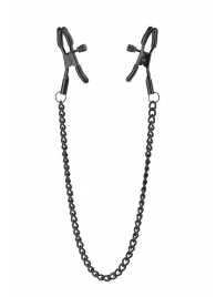 Черные зажимы на соски на цепочке BLAZE DELUXE NIPPLE CLAMPS - Dream Toys - купить с доставкой в Майкопе
