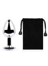 Серебристая анальная пробка с прозрачным стразом - 7,2 см. - Anal Jewelry Plug - купить с доставкой в Майкопе