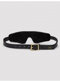 Черная плотная маска на глаза Bound to You Faux Leather Blindfold - Fifty Shades of Grey - купить с доставкой в Майкопе