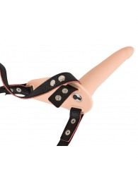 Телесный поясной страпон с вибрацией Vibrating Strap-On - 15,7 см. - Orion - купить с доставкой в Майкопе