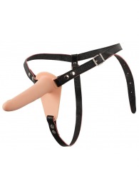 Телесный поясной страпон с вибрацией Vibrating Strap-On - 15,7 см. - Orion - купить с доставкой в Майкопе