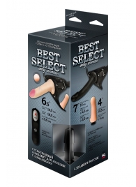 Черный женский пояс BEST SELECT с 3 насадками и вибрацией - LOVETOY (А-Полимер) - купить с доставкой в Майкопе