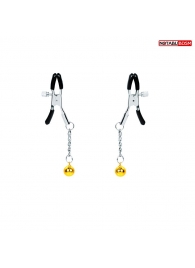 Оригинальные зажимы на соски с желтыми шариками - Notabu - купить с доставкой в Майкопе