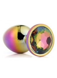 Голографическая анальная втулка с радужным кристаллом - 7,1 см. - Dream Toys - купить с доставкой в Майкопе