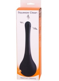 Черный анальный душ SQUEEZE CLEAN с закругленным наконечником - Seven Creations - купить с доставкой в Майкопе