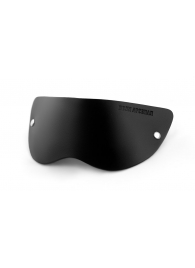 Черная плотная кожаная маска на глаза - БДСМ Арсенал - купить с доставкой в Майкопе