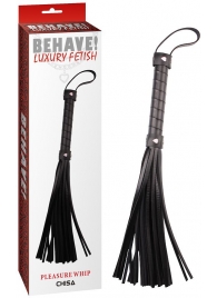 Черная многохвостая плеть Pleasure Whip - 46 см. - Chisa - купить с доставкой в Майкопе
