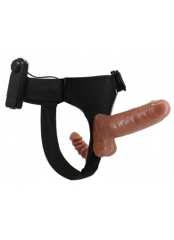 Страпон с вагинальной пробкой и вибрацией Ultra Passionate Harness - 16 см. - Baile - купить с доставкой в Майкопе