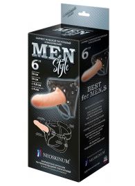 Телесный пустотелый харнесс MEN Style - 17,5 см. - LOVETOY (А-Полимер) - купить с доставкой в Майкопе