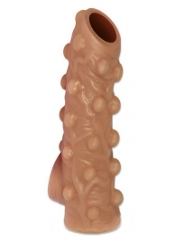 Телесная насадка с бугорками и открытой головкой Nude Sleeve M - 12 см. - KOKOS - в Майкопе купить с доставкой