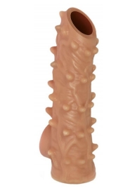 Телесная насадка с шипами и открытой головкой Nude Sleeve M - 12 см. - KOKOS - в Майкопе купить с доставкой