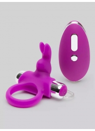 Лиловое виброкольцо с пультом ДУ Remote Control Cock Ring - Happy Rabbit - в Майкопе купить с доставкой