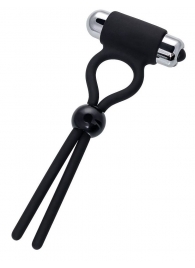 Черное эрекционное лассо Ect с виброэлементом - A-toys - в Майкопе купить с доставкой