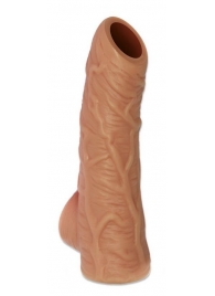 Телесная открытая насадка-реалистик с подхватом мошонки Nude Sleeve S - 10 см. - KOKOS - в Майкопе купить с доставкой