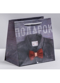 Ламинированный квадратный пакет «Мужской стиль» - 14 х 14 х 9 см. - Сима-Ленд - купить с доставкой в Майкопе