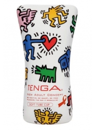 Мастурбатор-туба Keith Haring Soft Tube CUP - Tenga - в Майкопе купить с доставкой