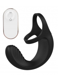 Черный анальный стимулятор с эрекционными кольцами Remote Couple Teaser - Dream Toys - в Майкопе купить с доставкой