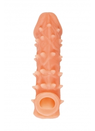 Телесная закрытая насадка с пупырышками Cock Sleeve Size L - 17,6 см. - KOKOS - в Майкопе купить с доставкой