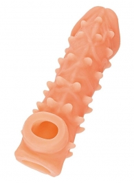 Телесная закрытая насадка с пупырышками Cock Sleeve Size L - 17,6 см. - KOKOS - в Майкопе купить с доставкой