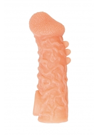 Телесная закрытая насадка с шершавой головкой Cock Sleeve Size M - 15,6 см. - KOKOS - в Майкопе купить с доставкой
