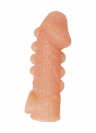 Телесная закрытая насадка с шишечками Cock Sleeve Size M - 15,6 см. - KOKOS - в Майкопе купить с доставкой