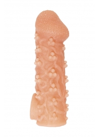 Телесная закрытая насадка с пучками шишечек Cock Sleeve Size S - 13,8 см. - KOKOS - в Майкопе купить с доставкой